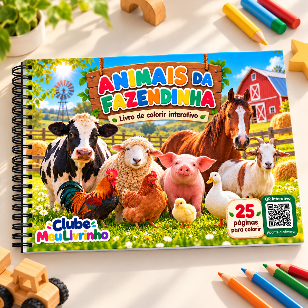 Animais da Fazendinha - LIvro de Colorir Interativo