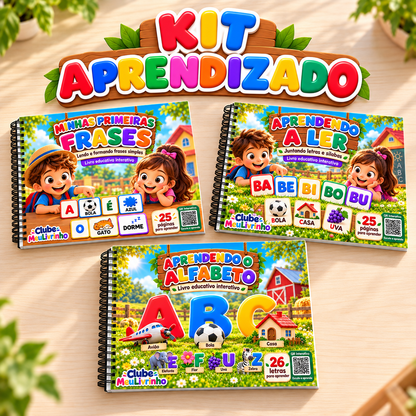 Kit Aprendizado com Aprendendo o Alfabeto, Aprendendo a Ler e Minhas Primeiras Frases