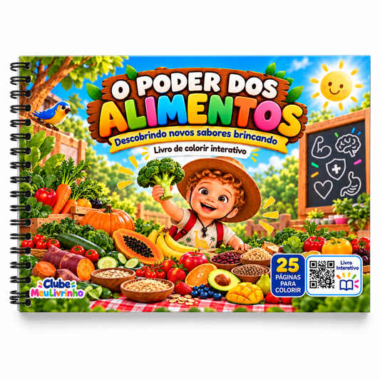 O Poder dos Alimentos - Livro de colorir interativos
