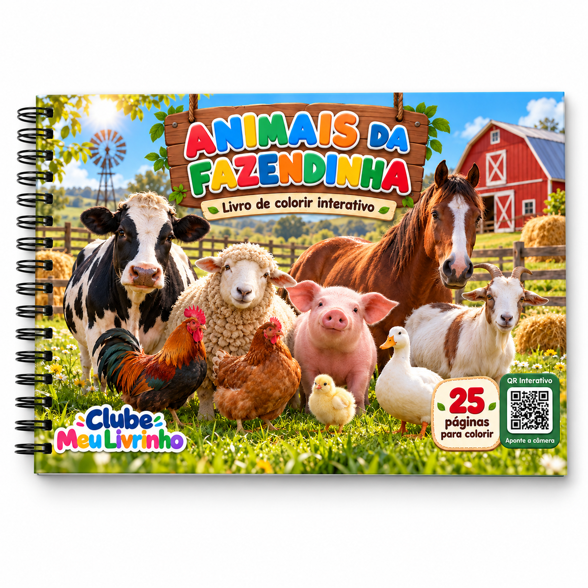 Animais da Fazendinha - LIvro de Colorir Interativo
